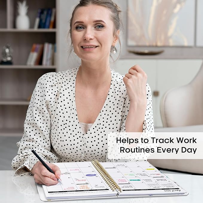 2026 Planner, Monthly and Weekly Calendar Planner for Women, January 2026 - December 2026, Hardcover Pretty 2026 Agenda Planner Book with Tabs, Spiral Bound, Perfect for School Office Home Supplies, 8.5" x 11" - Painted Bloom