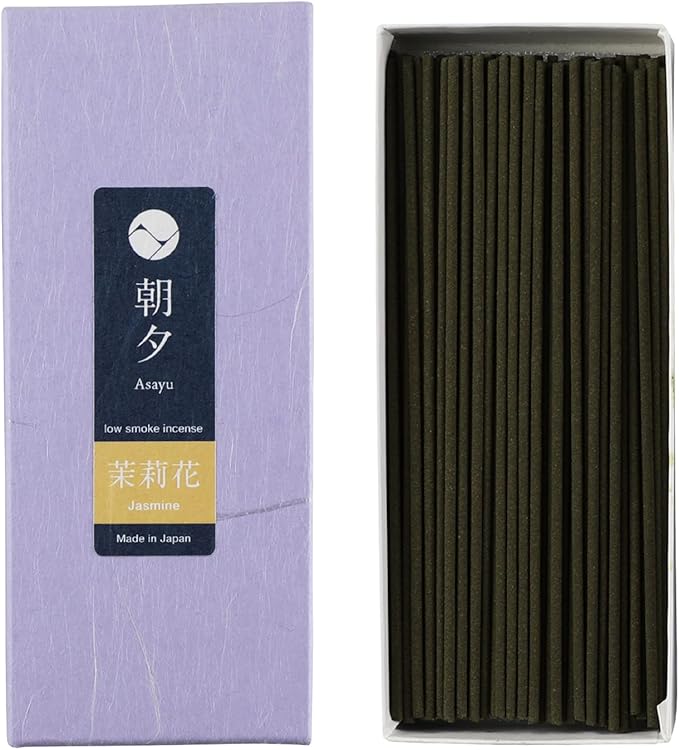 Asayu Japan Incense Sticks with Low Smoke for Morning or Evening Meditation, Relax or Yoga, Made in Japan 40gr - Jasmine