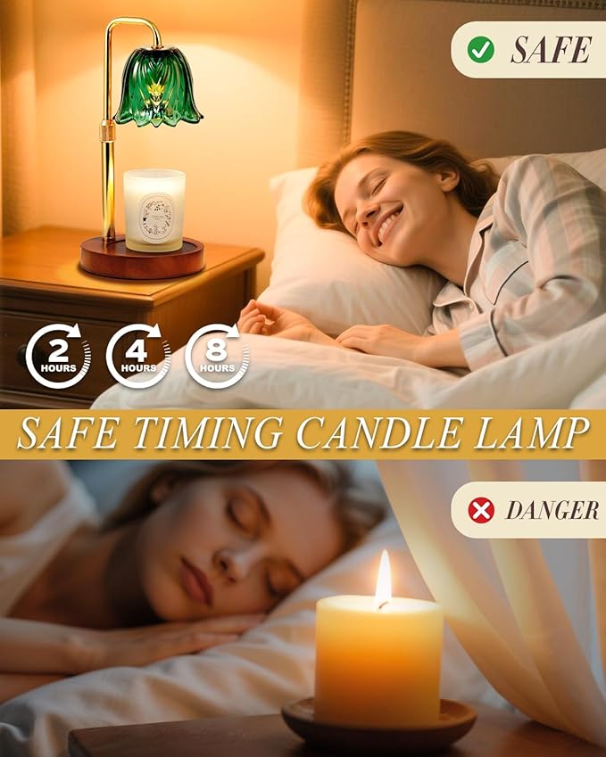 Flower Candle Warmer Lamp with Timer Dimmable, Candle Warming Lamp Height Adjustable, Gifts for Women, Candle Warmer Light for Jar Candles, Stylish Decorations