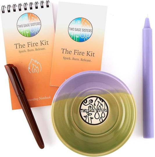 The Fire Kit – Turn Over a New Leaf This Fall - Burn Negative Thoughts for Stress Relief and Healing - Care Kit By Two Sage Sisters