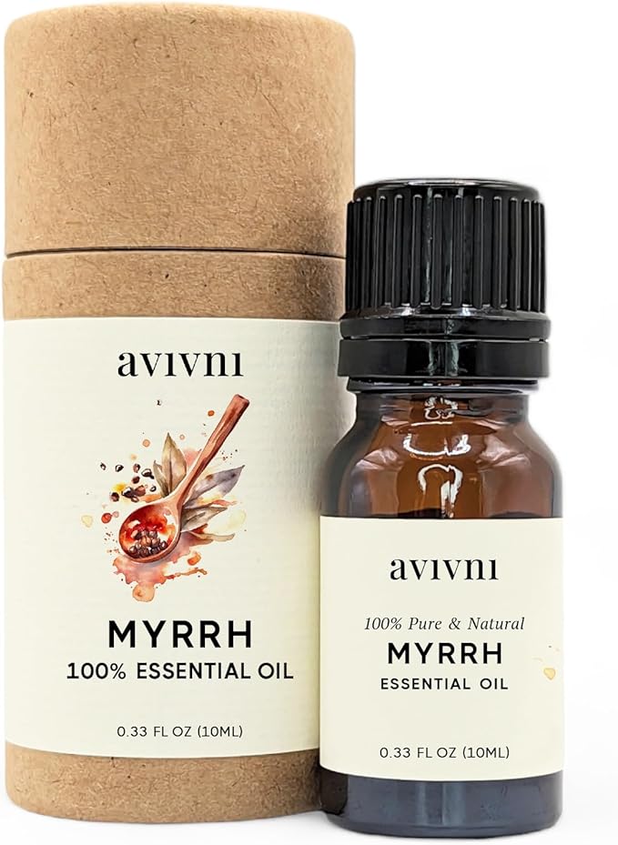 Avivni Myrrh Essential Oil - 100% Pure & Natural, Organic, Undiluted for Aromatherapy, Skin, Hair, Diffuser (0.33oz - 10ml)