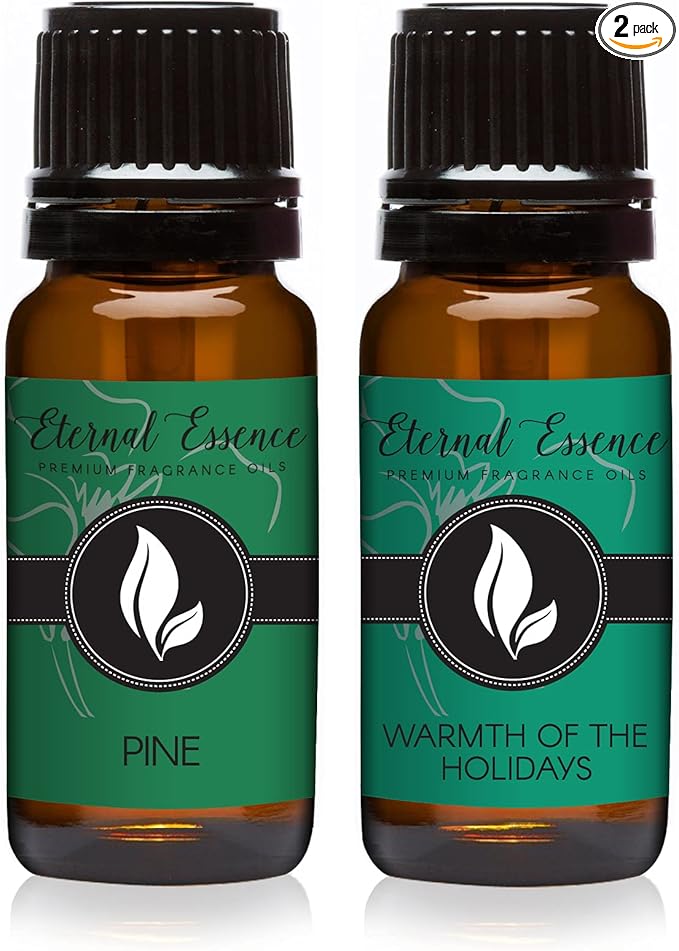 Eternal Essence Oils 2 Pack 10ml Premium Fragrance Oil - Pine Needle & Warmth of The Holidays - for Candle, Soap Making, Aromatherapy, Diffusers, Home Care, & Humidifiers