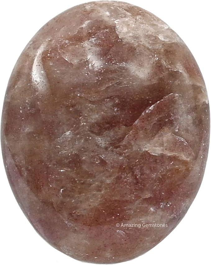 Amazing Gemstone Strawberry Quartz Crystals and Healing Stones - Large Palm Stone Crystals Piedra - Crystal for Good Luck, Positive Energy, Meditation - Unique Stocking Stuffers Gifts for Women, Men