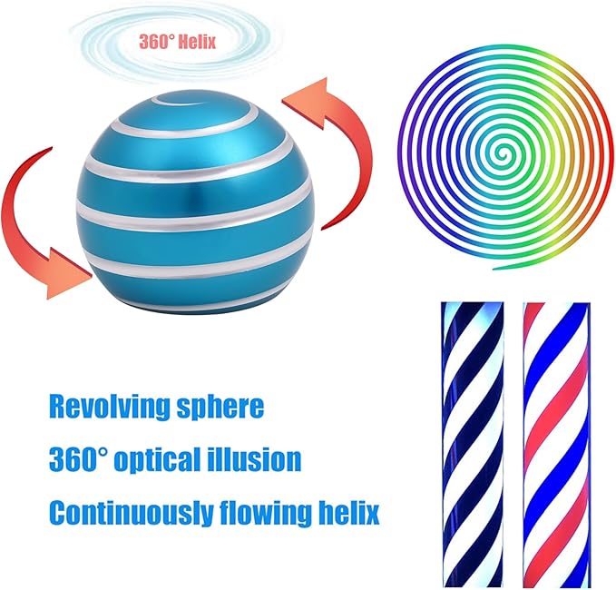 Desk Toys for Fidget Kinetic Cool-Gadgets: 180 Seconds Spinning Toy, Cool-Stuff Thing for Adult Teen Children Kid, Optical-Illusion Stress-Relief Gifts Ball for Man Women Home Office School Christmas
