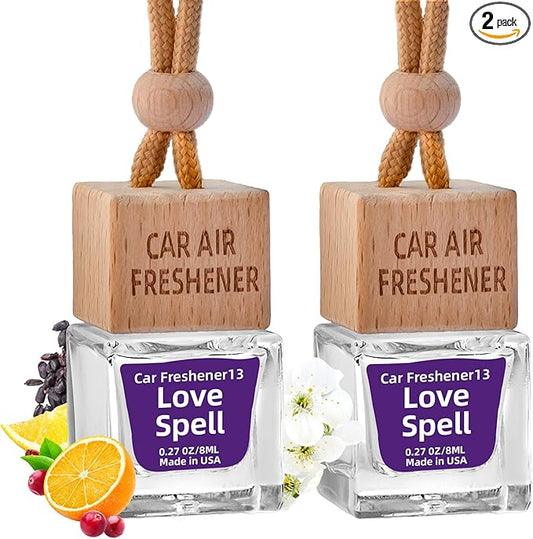 Car Air Freshener Hanging Diffuser – Long-Lasting Essential Oil Scent (Up to 60 Days) – Non-Toxic & Eco-Friendly – 2-Pack Auto Fresheners Made in USA