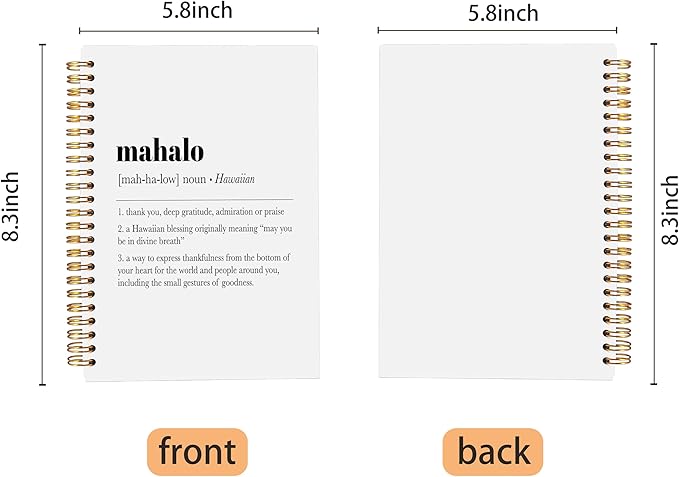 Hawaii Aloha Definition Spiral Notebook,Inspirational Journal,Inspirational Journal for Women Men Writing,Hawaii Spiral Notebook 5.5X8.3 Inch