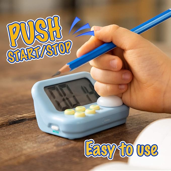 dretec pomodoro Timer, Productivity Timer, for Studying,exam, for Kids, Large Display, Large Button, White