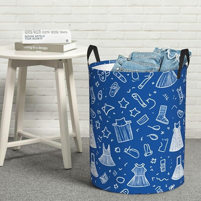 Laundry Basket Colorful Lin Collapsible Large Capacity, Dirty Clothes Basket Durable Lightweight Hamper With Handles Ideal For Clothes, Toys Home Organization19.6in X 15.7in,63L