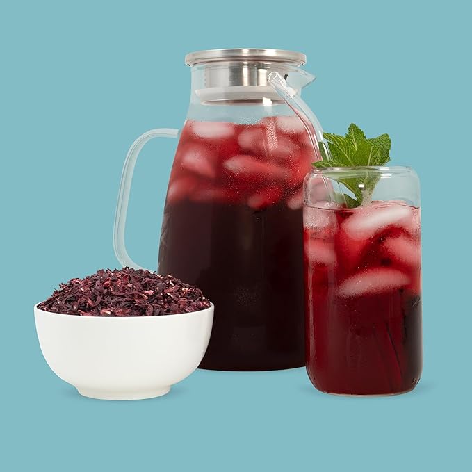Zeeza Hibiscus Tea, 1LB, Organic Hibiscus Flowers from Egypt - Cut & Sifted - Loose Leaf Tea - Ideal for Agua Fresca, Iced Tea, & Karkadé