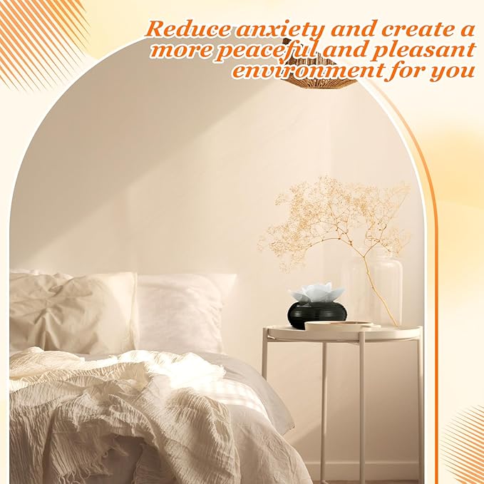 Honeydak 2 Pcs Flower Passive Essential Oil Diffuser Stone White Ceramic Porcelain Floral Diffuser with Container Non Electric Handmade Decorative Tabletops Home Decoration Christmas (Camellia)