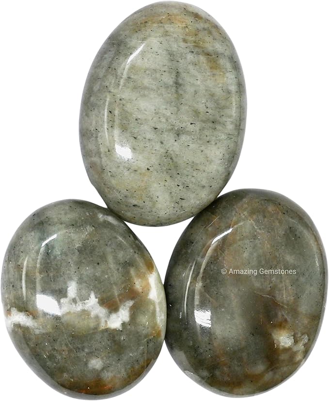 Amazing Gemstone Chrysoberyl Cats Eye Crystals and Healing Stones - Large Palm Stone Crystals Piedra - Crystal for Good Luck, Positive Energy, Meditation - Unique Stocking Stuffers, Gifts for Women
