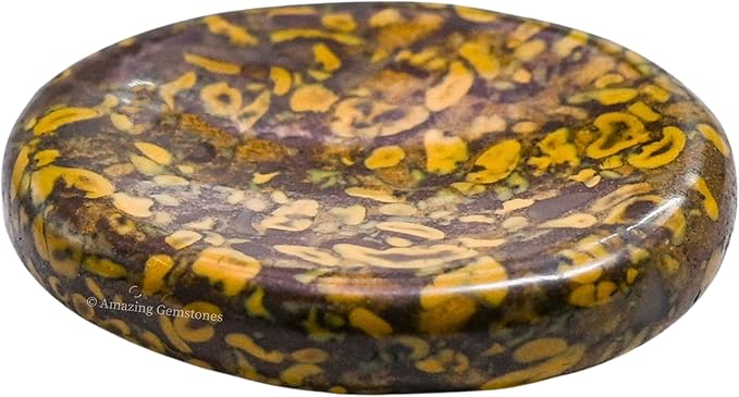 Amazing Gemstone Fruit Jasper Worry Stone Crystals and Healing Stones - Stress Relief Gifts - Piedra Crystal Fidget for Meditation, Relaxation - Unique Stocking Stuffers Birthday Gifts for Women, Men
