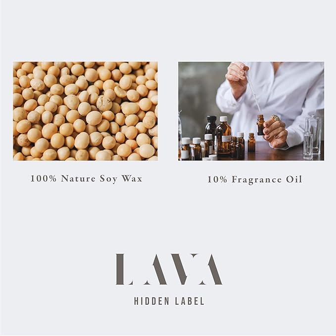 Hidden Label Scented Soy Candles, Large Candle 3 Wicks 14.8oz Thai Lemongrass Ceramic Jar Lava Collection, Gorgeous Gifts for Birthday Thanksgiving Christmas