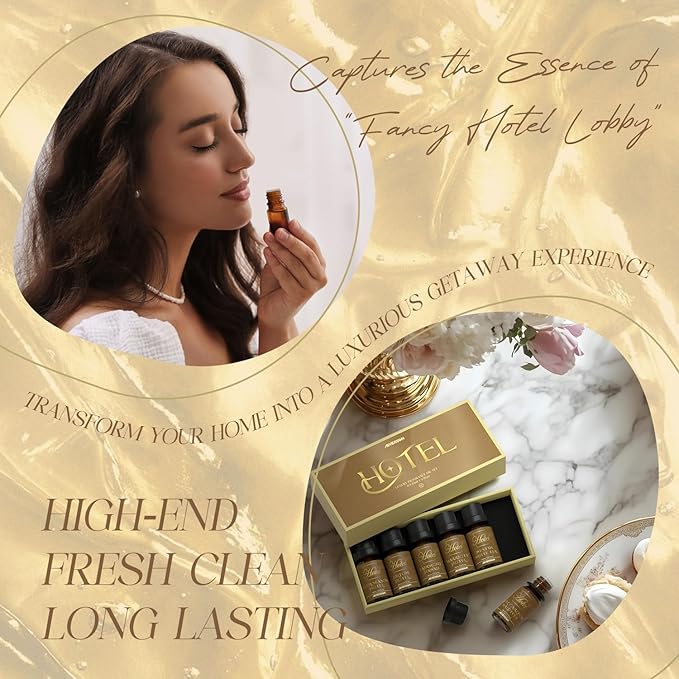 Hotel Diffuser Oils Gift Set - ARVIDSSON Hotel Essential Oils for Diffuser, Luxury Fragrance Oil Set - Inspired by 5 Star Hotels Including Hilton, Four Season and More Scents, Gift for Women and Men