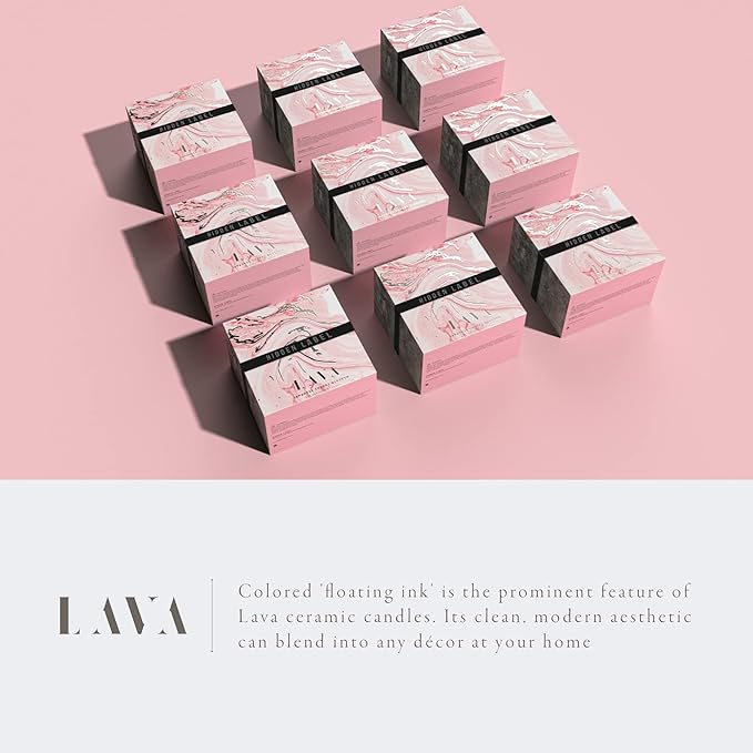 Hidden Label Scented Soy Candles, Large Candle 3 Wicks 14.8oz Japanese Cherry Blossom Ceramic Jar Lava Collection, Gorgeous Gifts for Birthday Thanksgiving Christmas