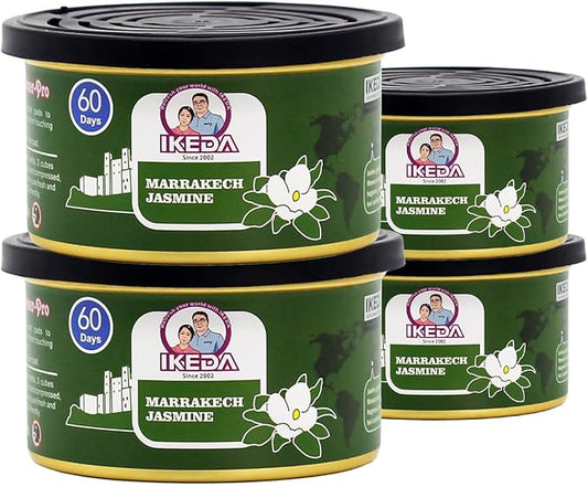 IKEDA Car Air Freshener & Car Odor Eliminator for Auto or Home,Office, 60 Days Long Lasting Scent Cans Freshener, 1.5 Oz Each, 4 Cans, Jasmine