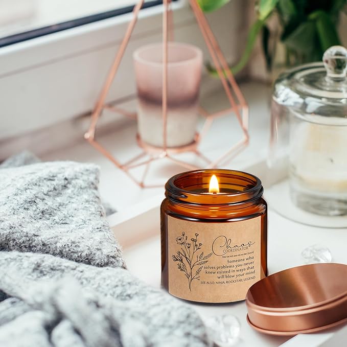 Fumete 10 Pcs Jars Scented Soy Candles 3.5 oz May You Be Proud of The Difference Candles Team Thank You Gifts for Employee Appreciation Gifts Coworker Vet Tech Nurse Teachers(Amber,Coordinator)