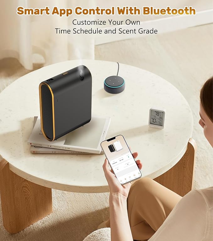 Essential Oil Diffuser for Home, Bluetooth Smart Scent Diffuser, Waterless Aromatherapy Diffuser, 1500 ft² Cold Air Hotel Collection Diffuser, Aroma Diffuser for Home, Hotel, Spa, Office