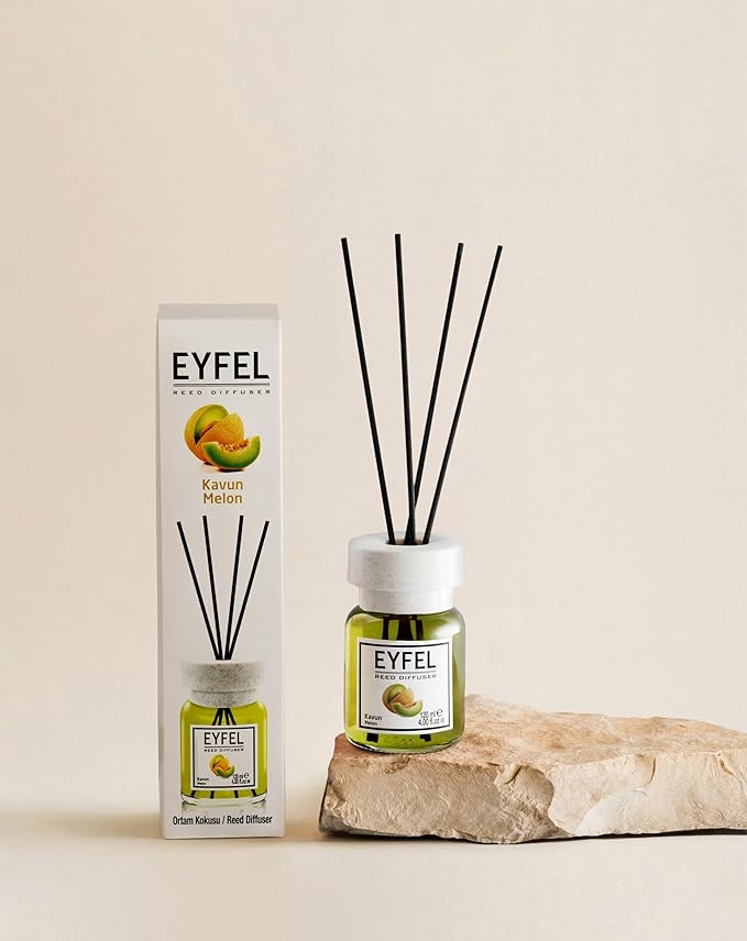 EYFEL Reed Diffusers for Home – Melon Reed Diffuser Set 4.05 fl oz Oil Diffuser Sticks, Bathroom Diffuser, Home Fragrances, Scented Sticks, Home Decor