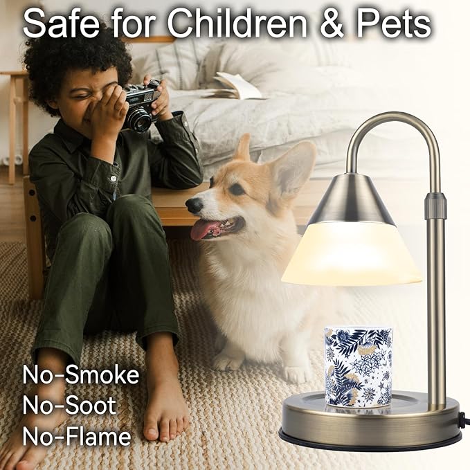 Dimmable Candle Warmer Lamp with Timer Adjustable Height, Mothers Day Birthday Gifts for Mom Women, Candle Lamp Warmer House Warming Gift New Home Decor for Bedroom Living Room Office, Bronze