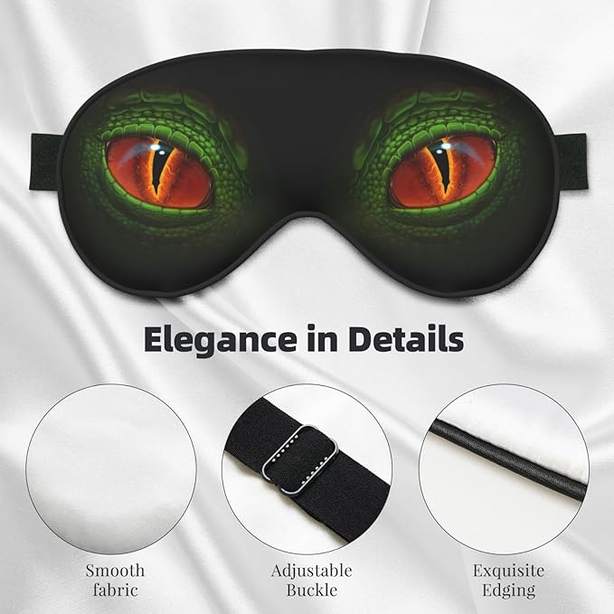 Green Dragon Eyes Sleeping Eye Mask Eye Mask for Sleeping Soft Comfort Eye Shade Blackout Eye Cover for Deep Rest Travel Nap Meditation