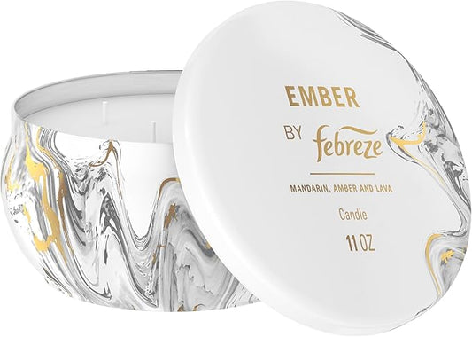 Febreze Scented Candle, Ember Scent, 11 oz 4 Wick Candle, Single Pack