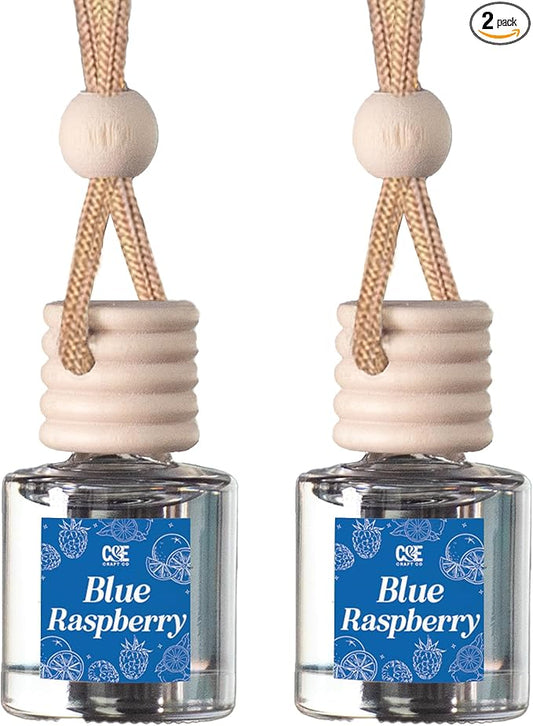 CANDECraftCo Car Air Hanging Fragrance Oil, Car Auto Freshener for Essential Oils, Scents Fragrance Aromatherapy Automobile Diffuser, Long Lasting (Blue Raspberry)