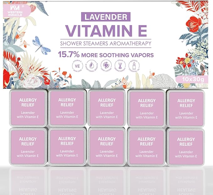 Body Restore Shower Steamers Aromatherapy 10 Pack - Shower Bombs Birthday Gifts for Women, Men, Mom, Stress Relief, Relaxation, Self Care, Spa Gifts for Women - Lavender