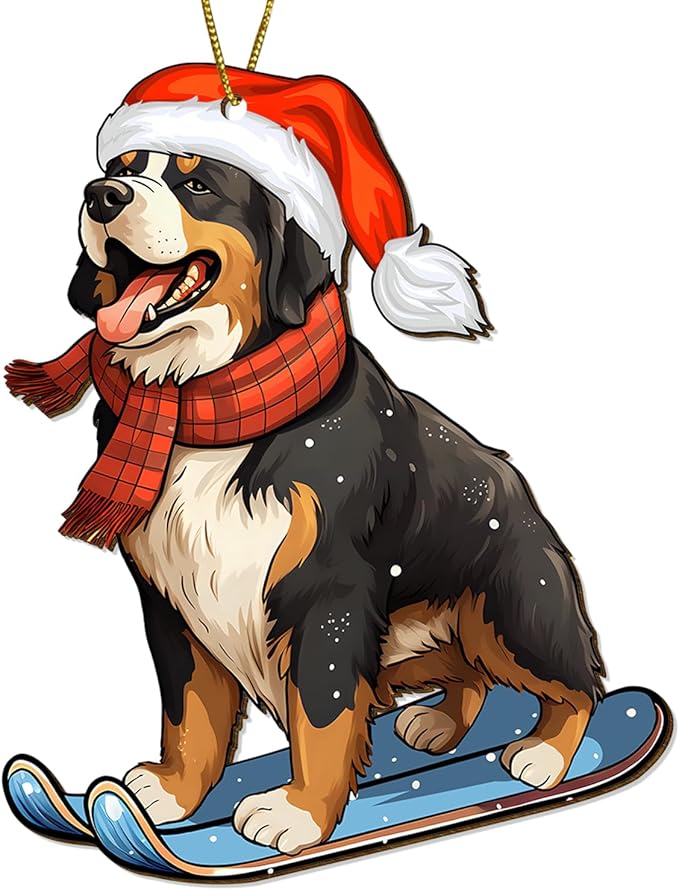 2 Side Printed Bernese Mountain Wooden Christmas Ornaments 2025, Keepsake for Women, Men and Friends, Bernese Dog Christmas Tree Ornaments, Christmas Tree Decorations