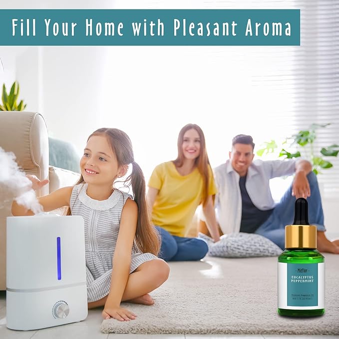 Eucalyptus Peppermint Fragrance Oil, MitFlor Large Size Single Scented Oil, Premium Grade Fragrance Oil for Soap & Candle Making, Refreshing Aromatherapy Oil Gift Set, Daily Home Fragrance, 30ml