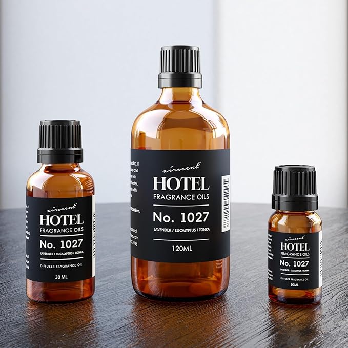 AirScent Hotel Diffuser Oil No. 1027 Inspired by The Zen Hotel Scent - Premium Fragrance Oil for Ultrasonic and Waterless Diffusers and Crafting - 30 mL, 1 fl oz Glass Bottle with Dropper
