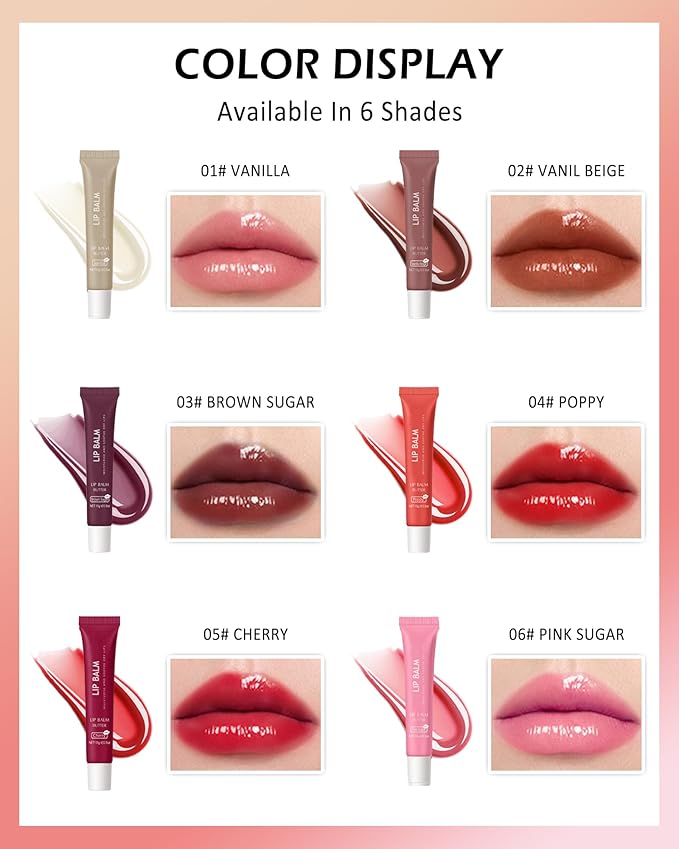 Lip Balm Butter Brown Sugar, Hydrating Tinted Butter Lip Gloss,Clear Lip Mask Lip Care Moisturizer,Smooth Lip Treatment,Non-Sticky Jelly Glow Reviver Lip Oil,Thanksgiving Makeup Gift for Women-03