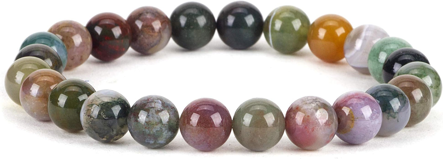 Cherry Tree Collection - Small, Medium, Large Sizes - Gemstone Beaded Bracelets For Women and Men - 8mm Round Beads