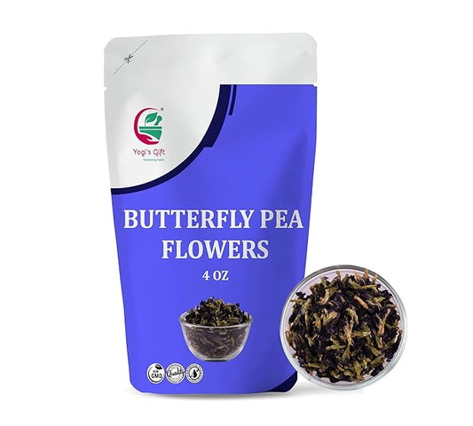 Butterfly Pea Flower Dried 4oz (300+ Cups) | Blue Butterfly Pea Flower Tea | Beautiful Blue Or Purple Food Coloring | Premium Quality | By Yogi's Gift®