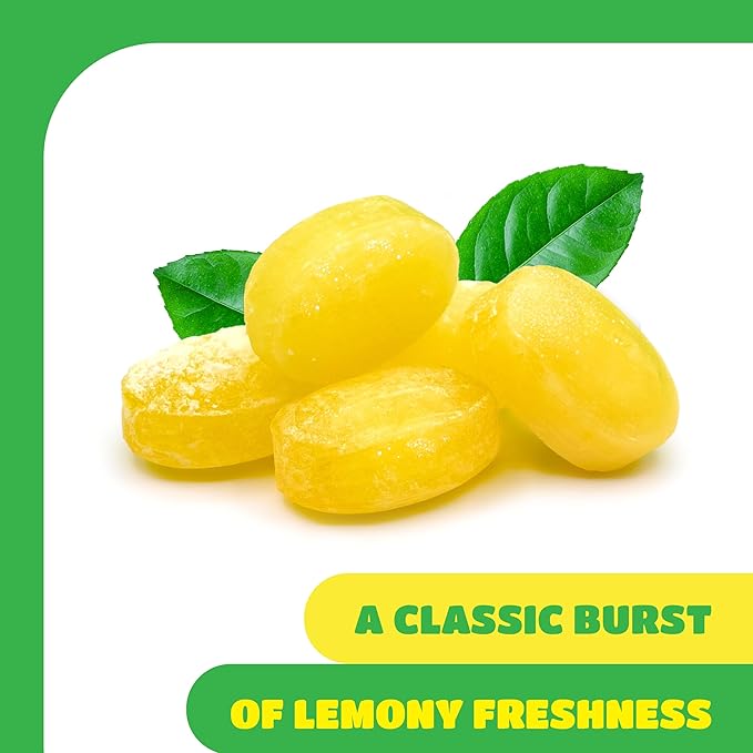 Lemon Drops Hard Candy - 2 Pound Bulk Bag - Classic Lemon Hard Candy with Sweet and Tart Citrus Flavor - Sanded Yellow Candy for Party Favors and Events