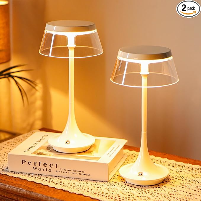 JHY DESIGN 3-Color Light Dimmable Bedside Table Lamp 10.5" H Set of 2 Nightstand Lamp Touch Control Lamp for Bedroom Living Room Indoors Outdoors(Type-C Charging)