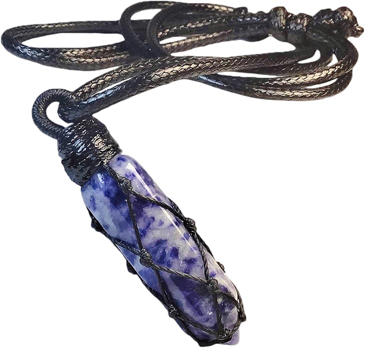 EDEN'S CALL Hexagonal Crystal Point Pendant Necklace for Unisex Adjustable Dainty Natural Stone Pendulum Amulet for Good Luck