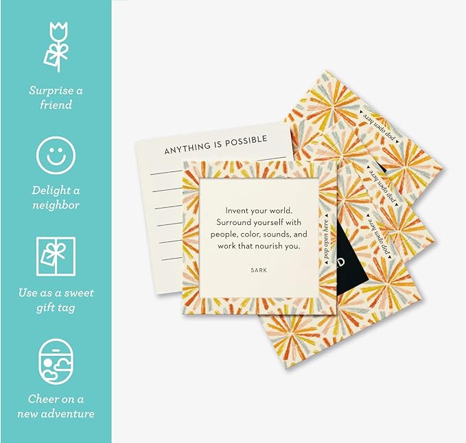 Compendium ThoughtFulls Pop-Open Cards – Live Inspired – 30 Pop-Open Cards, Each with a Different Inspiring Message Inside, 2.25” x 2.25”