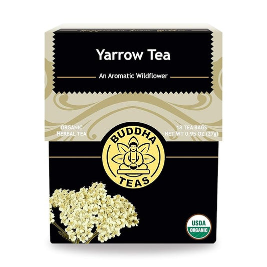 Buddha Teas Organic Yarrow Tea - OU Kosher, USDA Organic, CCOF, 18 Bleach-Free Tea Bag