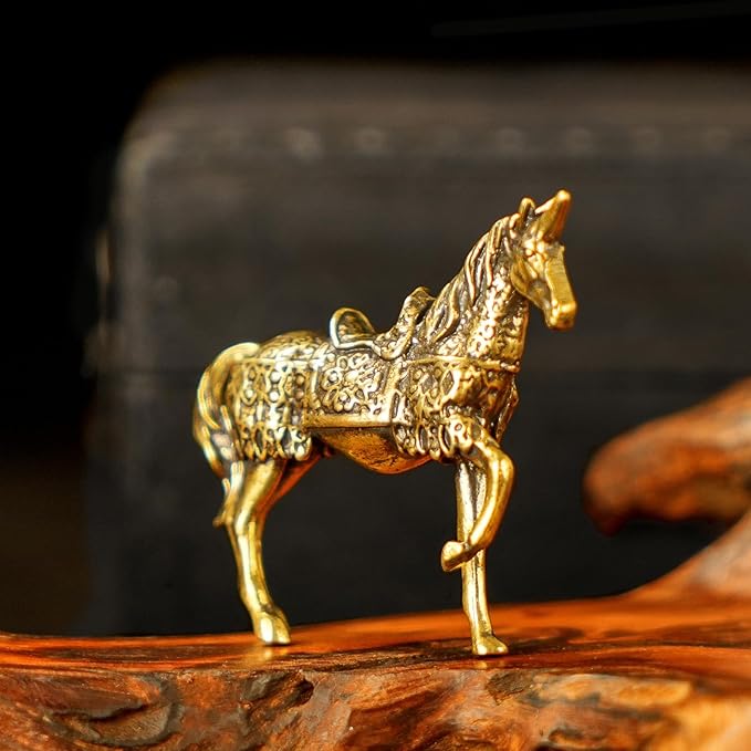 Armored Unicorn Statue 100% Solid Brass , Mythological Warhorse Sculpture, Handcrafted Vintage Collectible Art, Fantasy Décor for Bookshelf, Unique Gift for Mythology Lovers & Medieval Enthusiasts