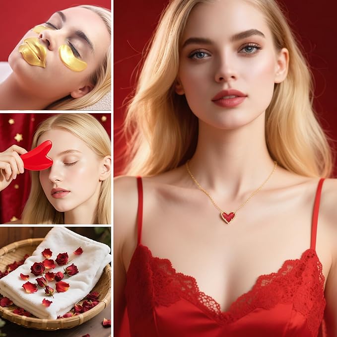 Christmas Gifts for Women - 27 Pcs Bath and Body Gifts Basket Set - Rose Spa Gifts Set Skin Care Set for Women, Gift Baskets Set for Mothers Day Mom | Gifts for Birthday, Valentines Day