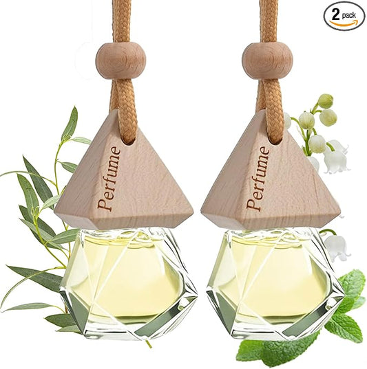 Car Air Freshener Hanging Diffuser – Long-Lasting Essential Oil Scent (Up to 60 Days) – Non-Toxic & Eco-Friendly – 2-Pack Auto Fresheners Made in USA