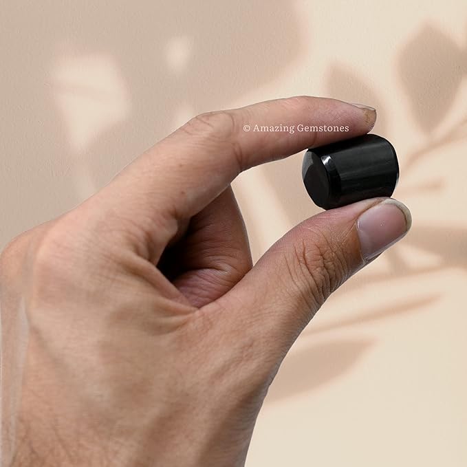 Amazing Gemstone Black Tourmaline Crystals and Healing Stones Tumbled - 1 oz, Natural Healing Stones for Energy Balance, Stress Relief - Premium Polished Gems Rocks for Meditation and Wellness