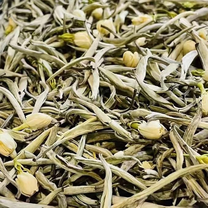 Silver Tip Jasmine Green Tea – Delicate Loose Leaf Tea with Jasmine Scent – 180g / 6.3oz – 茉莉白毫