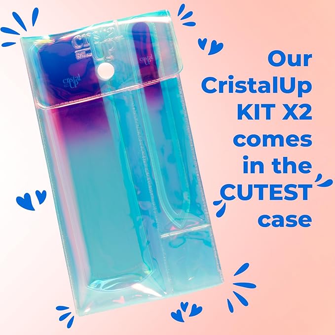 Cristal UP Crystal Nail and Feet Care Kit - 2PC with a Crystal Foot Scraper and Medium Glass Nail File, Durable, Eco Friendly and Gentle on Nails, Perfect for Home Office and On The Go, Yellow Lemon