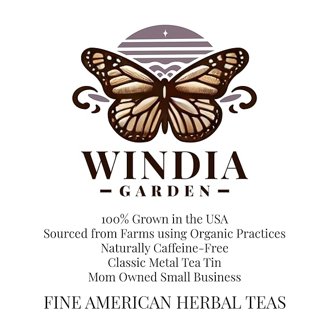 Windia Garden, Spearmint Tea, Loose Leaf Herbal Tea, Grown in USA, Caffeine-Free, Classic Metal Tea Tin, Hand-Packed in California, Small Woman Owned Business