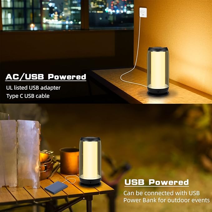 BIGMONAT Bedside Table Lamp with Remote, Color Changing Desk Lamp with Timer, Dimmable RGB Table Light for Computer Bedroom Mood Lighting, Black, 1 Pack