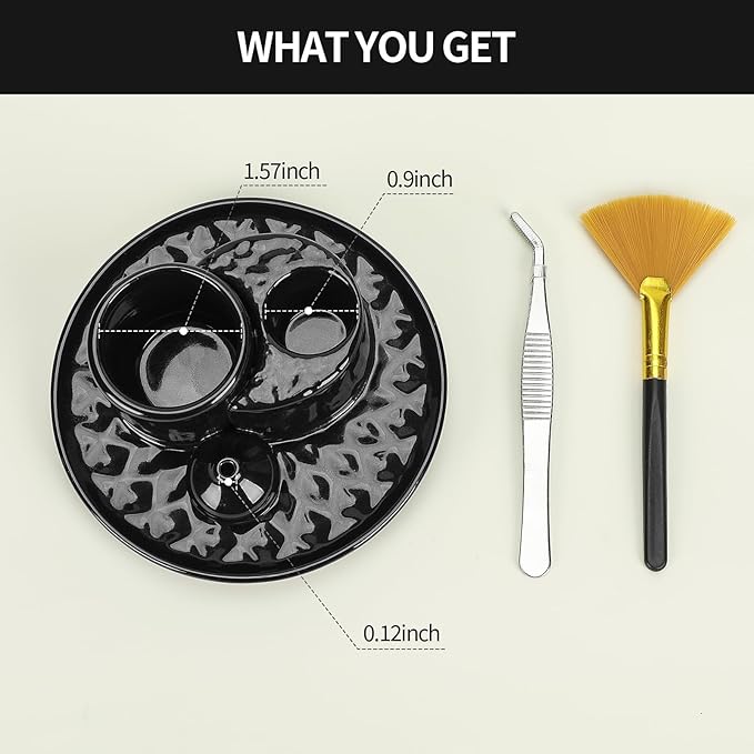 Palo Santo Sticks Holder, Multi-Purpose Handmade Ceramic Incense Burner for Palo Santo Incense Sticks, Sage Holder for Burning, Ash Catcher Tray for Meditation Yoga Room (Black)