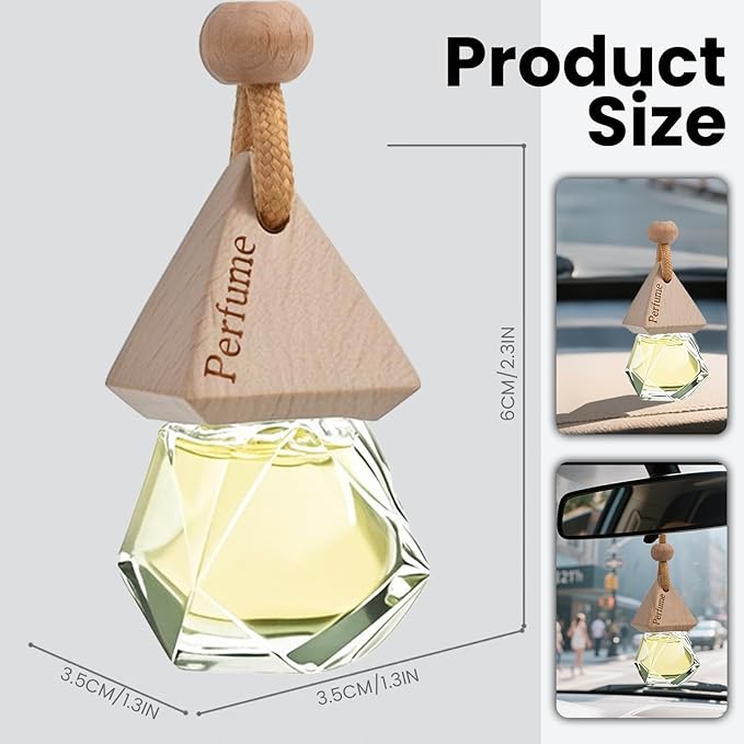 Car Air Freshener Hanging Diffuser – Long-Lasting Essential Oil Scent (Up to 60 Days) – Non-Toxic & Eco-Friendly – 2-Pack Auto Fresheners Made in USA