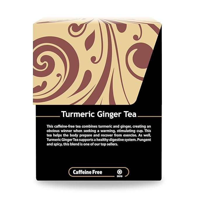 Buddha Teas Organic Turmeric Ginger Tea - OU Kosher, USDA Organic, CCOF Organic, 18 Bleach-Free Tea Bags